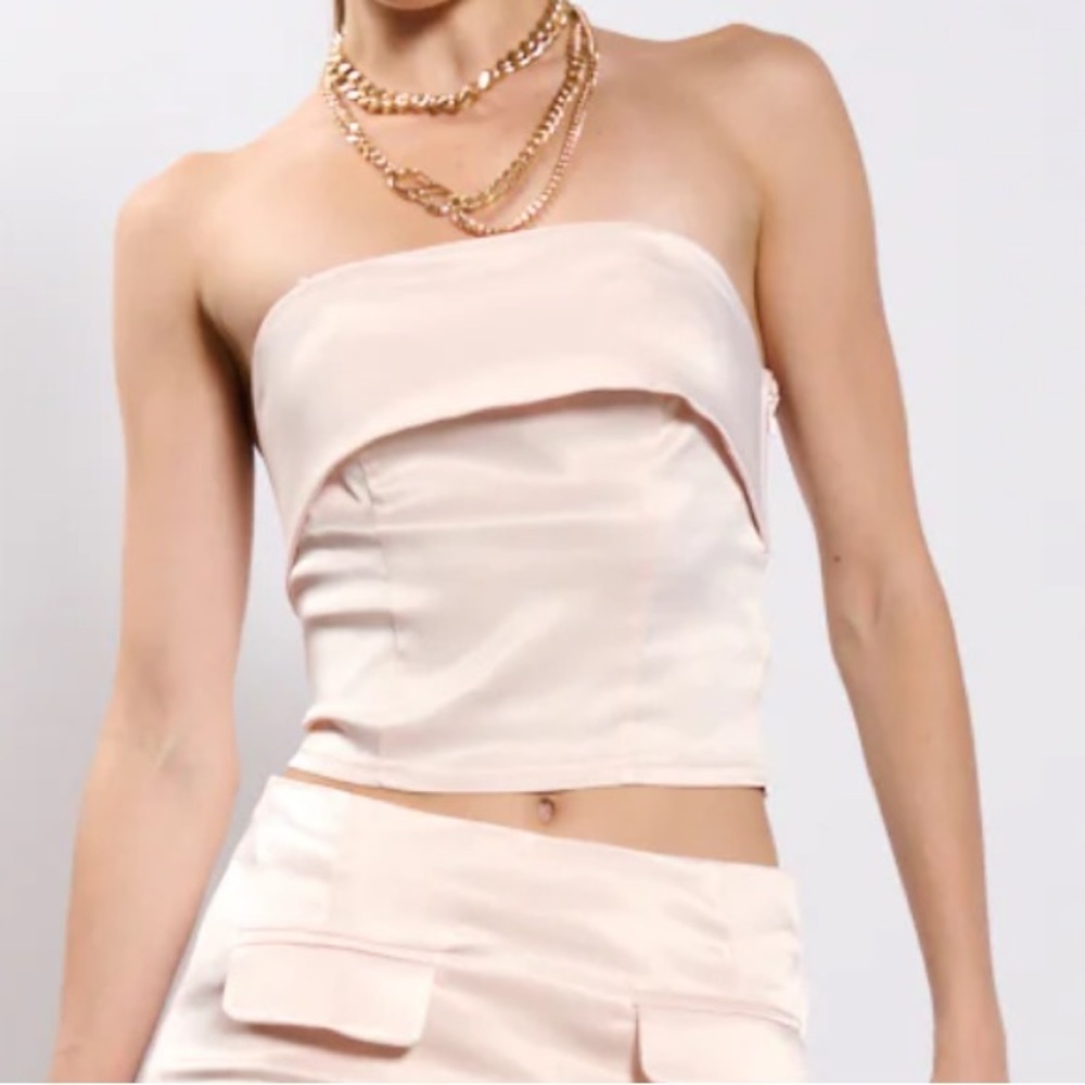 AKIRA TALIA SATIN TUBE TOP